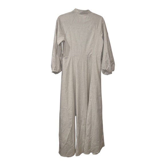 COMMENSE Belted Button Front Maxi Linen Dress COLOR - Apricot SIZE Small NWT - Picture 6 of 12